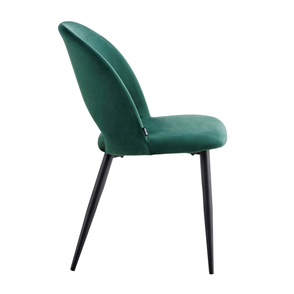 Oviala - Set di 2 sedie in acciaio e velluto verde