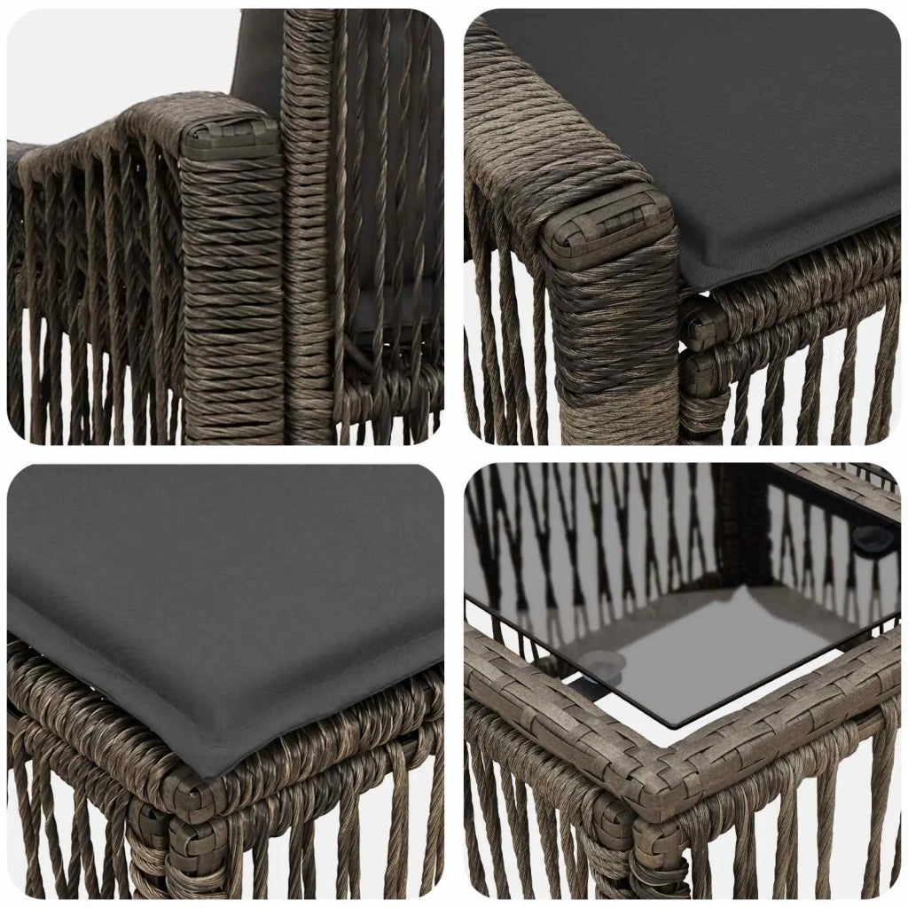 Set Divano da Giardino 5 pz Grigio polyrattan 3436001
