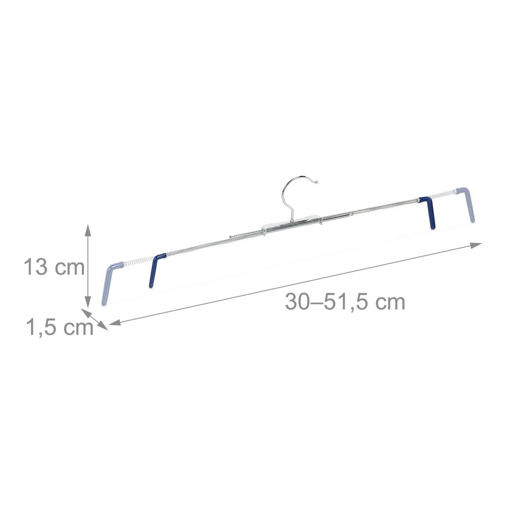 Set di 18 grucce per pantaloni regolabili pratiche per facilitare l'ordine 42 x 0 x 22 cm in metallo nero 13_0015919