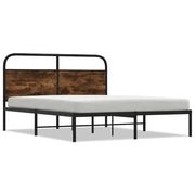 Letto matrimoniale | Letto per adulti | Giroletto senza Materasso Rovere Fumo 135x190 cm in Truciolato