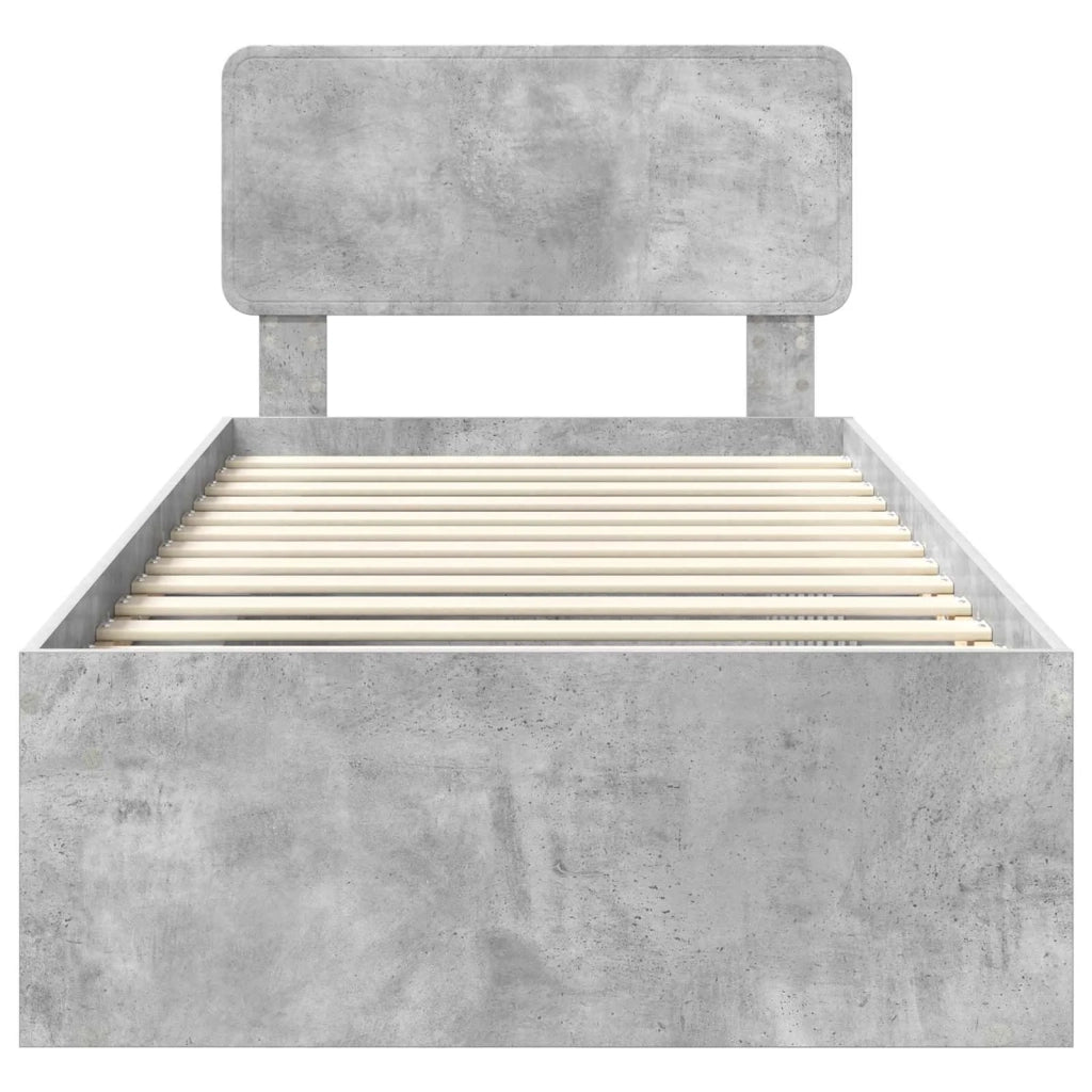 Letto singolo | Letto per adulti | Struttura del letto Grigio Concret¨¨ 75 x 190 cm Pino massello