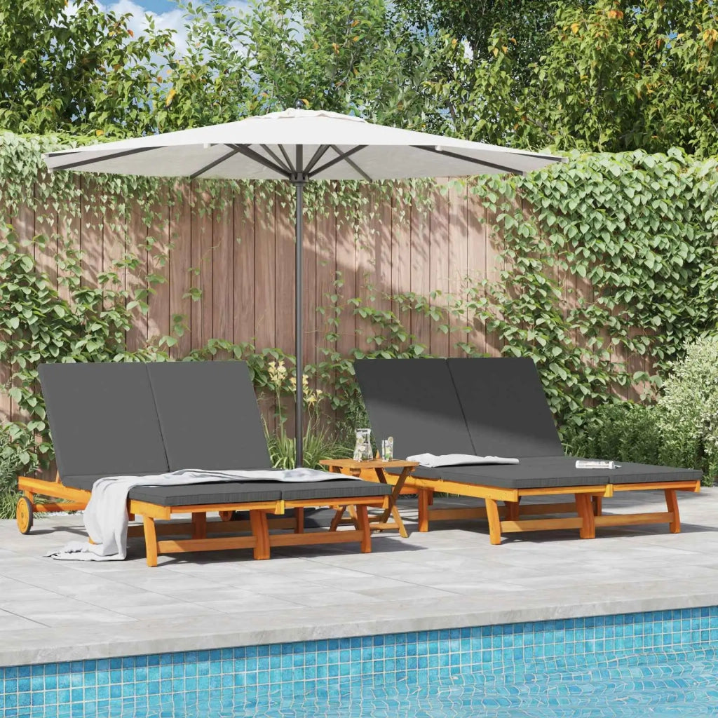 Lettino da sole Marrone 125 x 200 x 84 cm 3325189