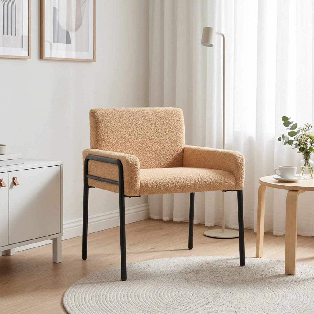 Sedia d'accento Beige Bouclé 42044854