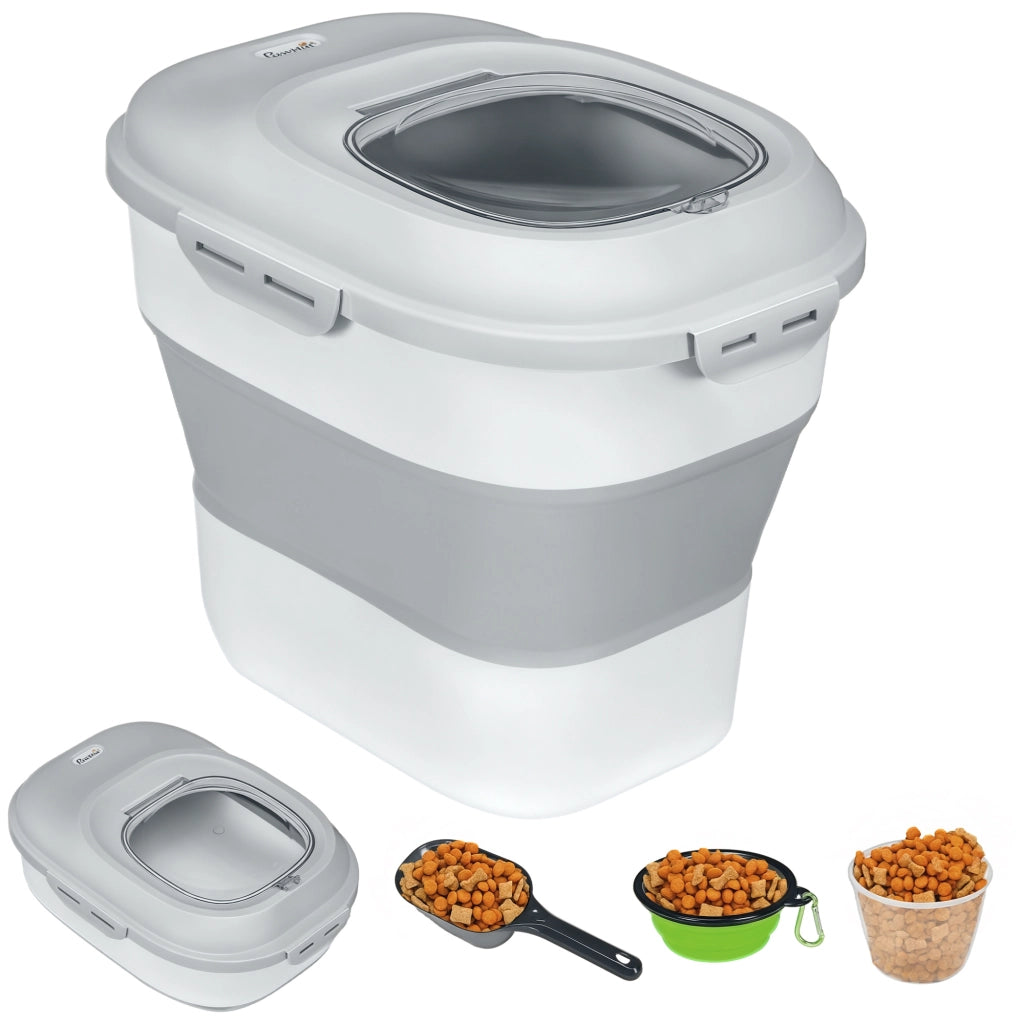 Contenitore per Cibo Secco Pieghevole ¨C Xylo ¨C 25kg, 44x32x37cm, Grigio