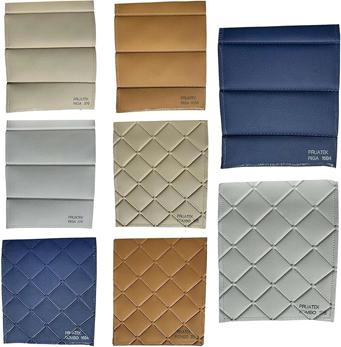 Tessuto FintaPelle Nautica Tappezzeria Alta Qualità "PRUATEK" - Colore RIGA BEIGE CHIARO 0375 - Morbida e Resistente - Vendita al Metro - H.140
