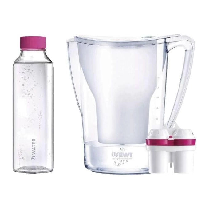 BWT 125626883 Aqualizer Home Caraffa filtrante Capacita' 2.7 L con Filtro al Magnesio Adatta al Frigorifero Lavabile in Lavastoviglie colore Bianco