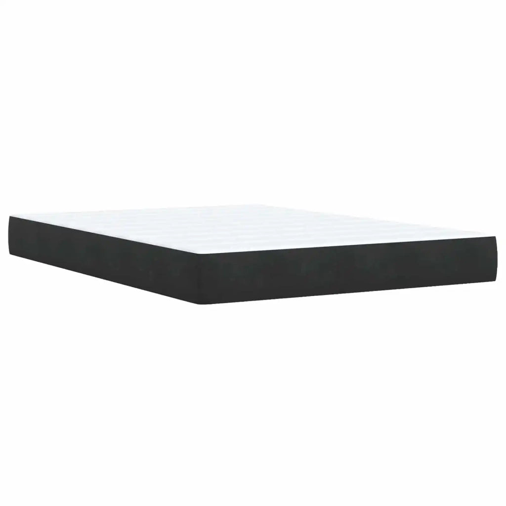 Letto con Box Spring, Materasso e LED Nero 140 x 200 cm Velluto 3452200