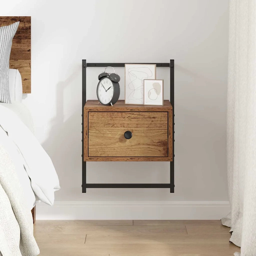 Armadio da Notte con cassetto Legno vecchio 35 x 30 x 51 cm 882163