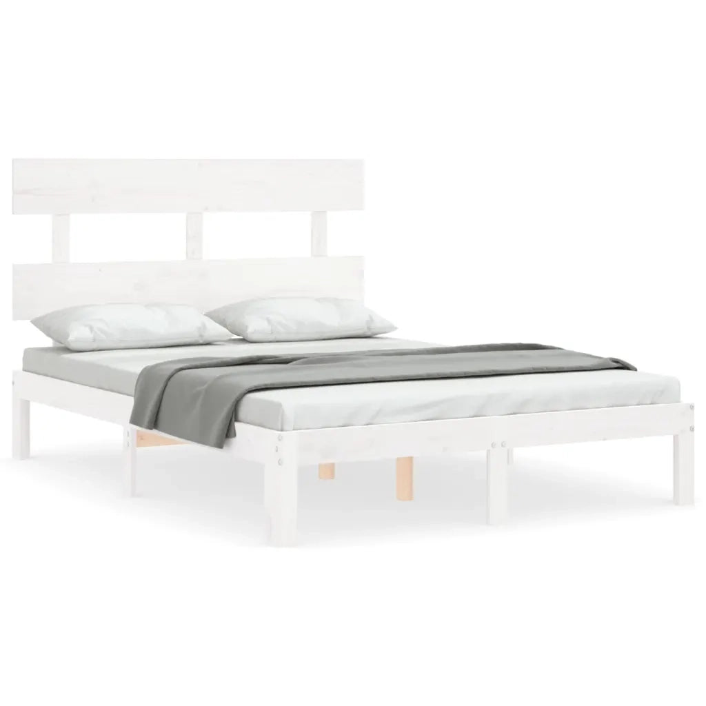 Giroletto senza Materasso-Struttura Letto Bianco 120x200 cm Legno Massello Pino 756607