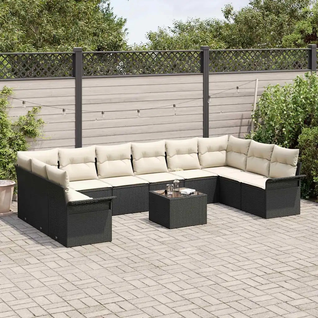 Set Divano da Giardino 11 pcs Marrone polyrattan