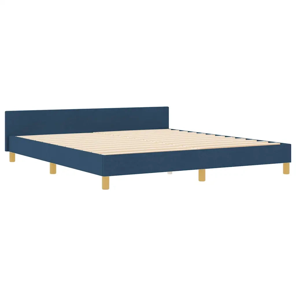 Struttura del letto con testiera Blu 180 x 200 cm Tessuto