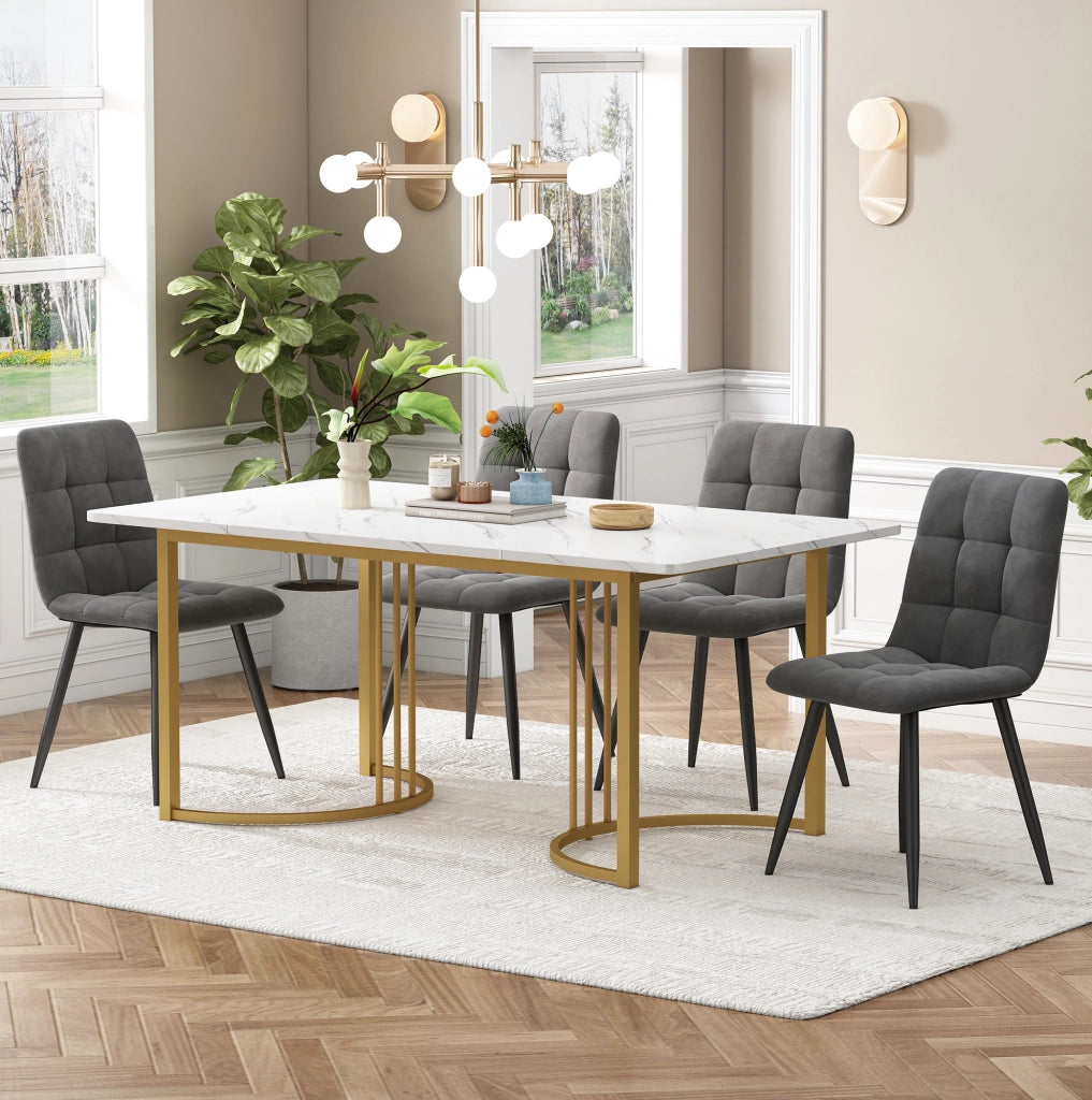Set da pranzo 5 pezzi con tavolo 140x80 cm e 4 sedie