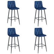Valora KODA SGABELLO Blu Navy Velluto Gambe Nere x4