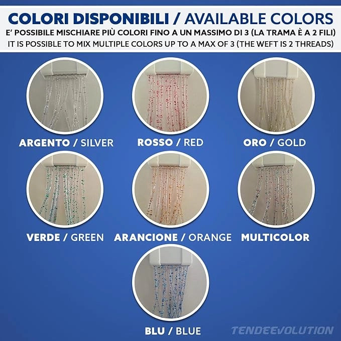 Tenda Antimosche Modello GLIT in PVC, Plastica Arancione | Largh. 1,40m x Alt. 2,40m | Protezione Insetti, Porta, Esterno, Interno