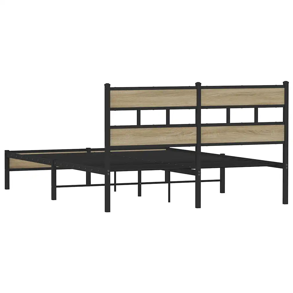 Letto matrimoniale | Letto per adulti | Giroletto senza Materasso Rovere Sonoma 140x200cm in Truciolato