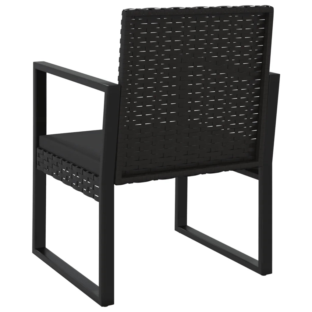 Set Divani da Giardino 4 pz | Set Salotto da Giardino con Cuscini Nero in Polyrattan