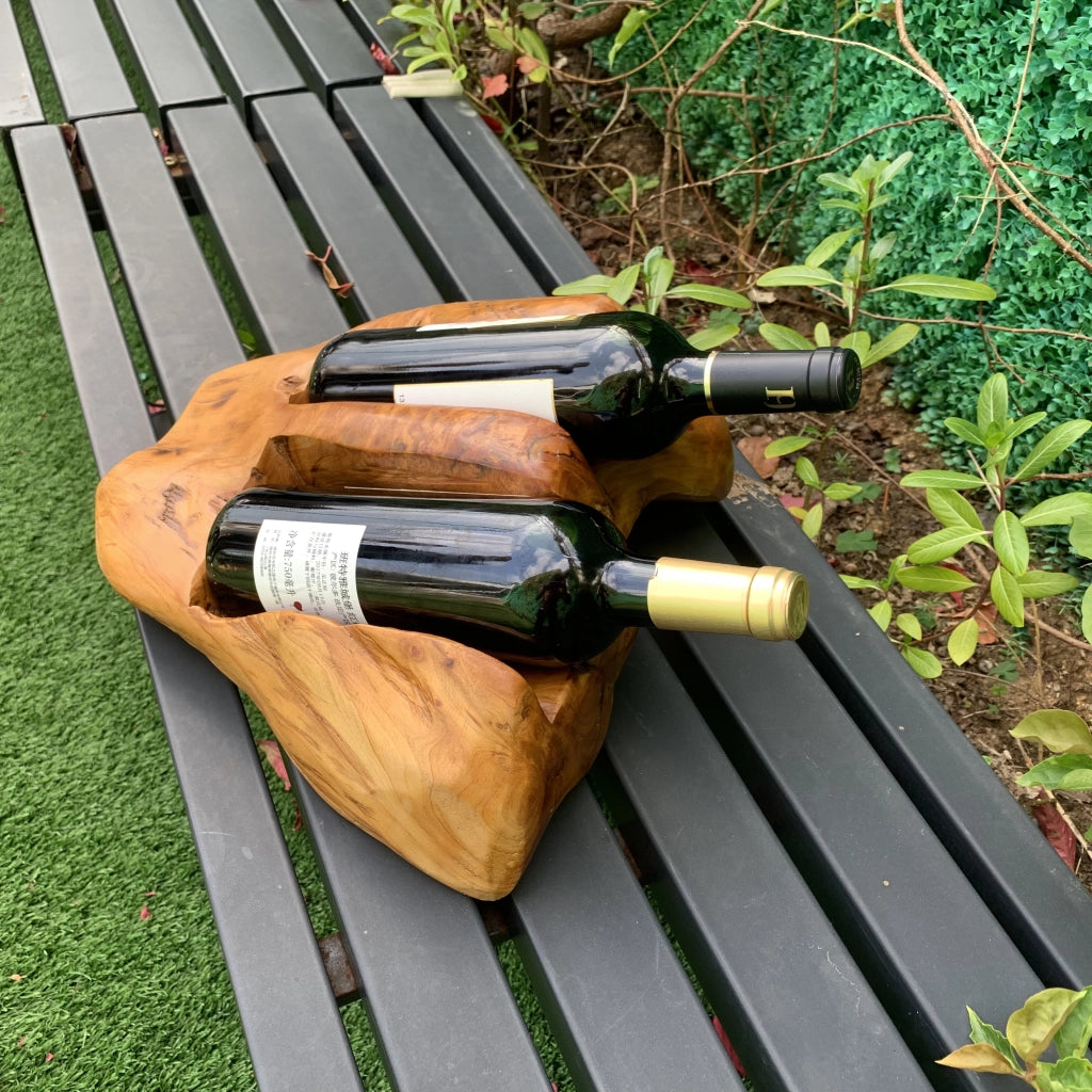 PORTABOTTIGLIE VINO Doppio 33 cm Legno massello