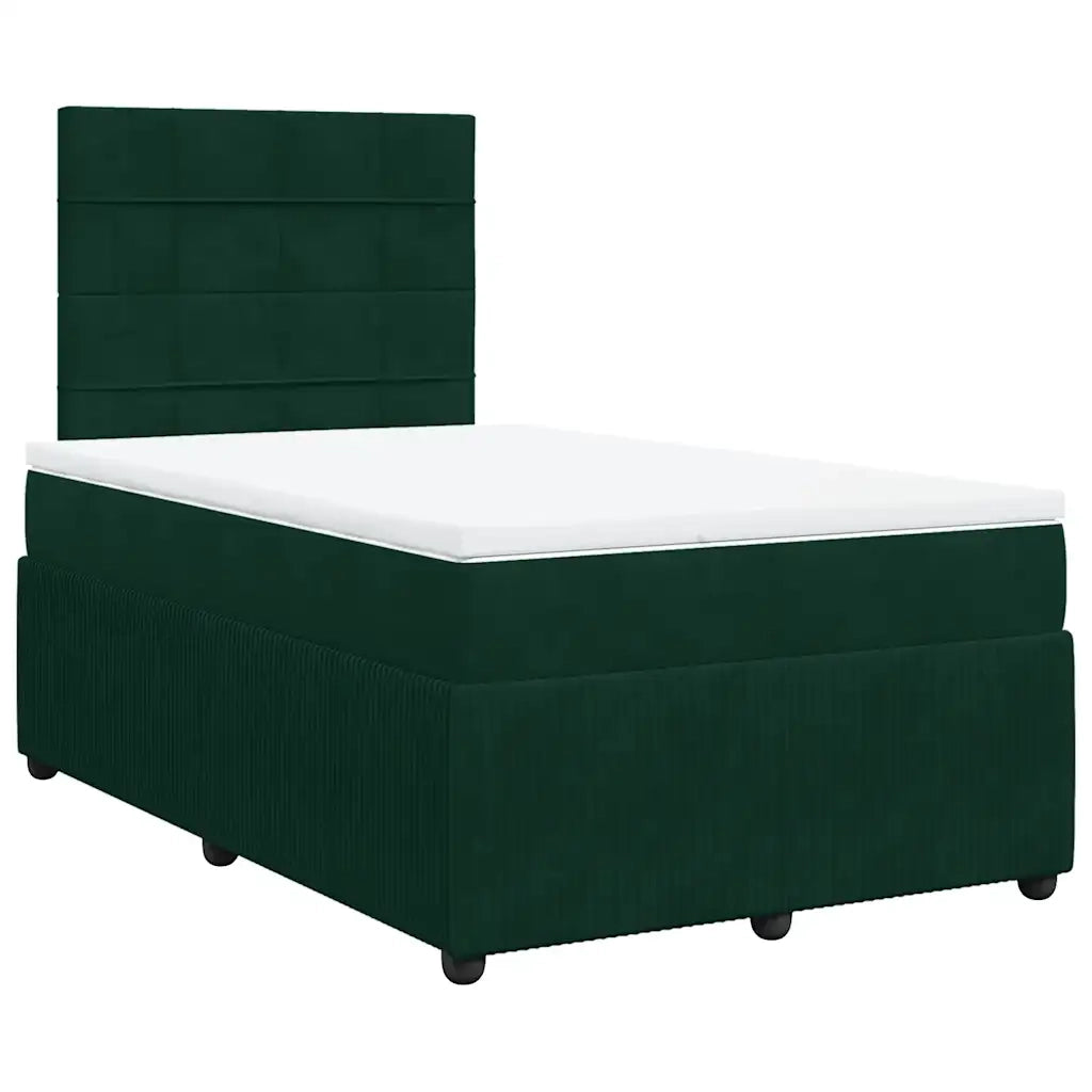 Giroletto a Molle con Materasso Verde Scuro 120x190 cm Velluto 3294589