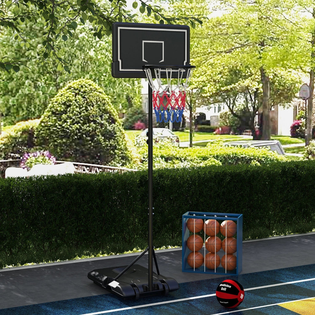 Canestro da Basket Regolabile ¨C Xylo ¨C Altezza 1,82-2,13m Mobile Nero