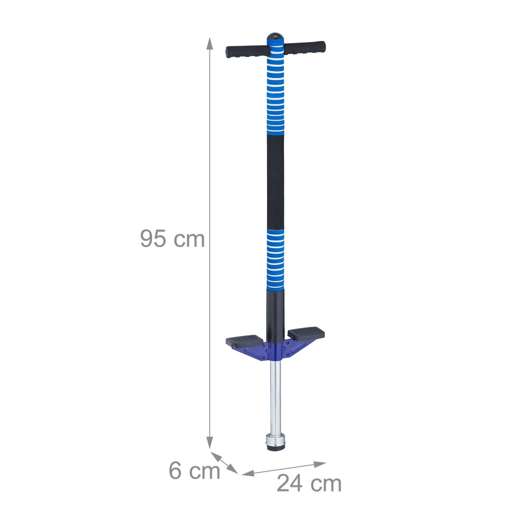 Bastone saltarello per bambini da esterno imbottito 90 x 25 x 25 cm stile sportivo sicuro in acciaio inossidabile blu 13_0013848
