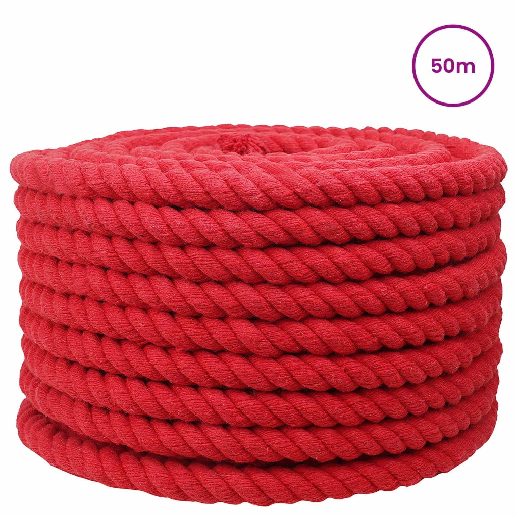 Corda di Cotone 24 mm 50 m Rosso 100% Cotone 42011926