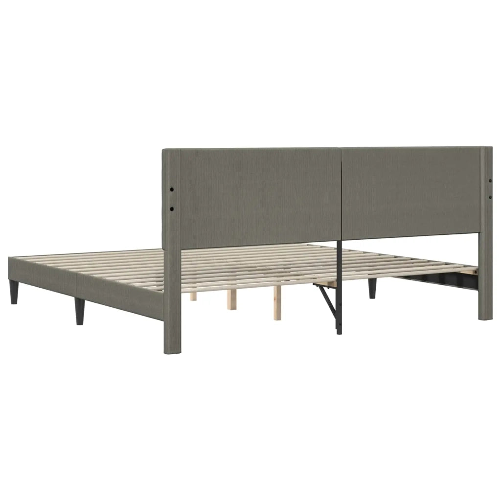 Letto matrimoniale | Letto per adulti | Struttura del letto Grigio Chiaro 200 x 200 cm Tessuto in Cords