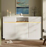 Madia 140x40x85 cm bianca con LED e 2 cassetti HAVRYA