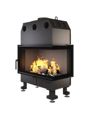 Caminetto ad angolo Inserto Apertura destra Nero Energy 85x50x47 (17 kW) ECO