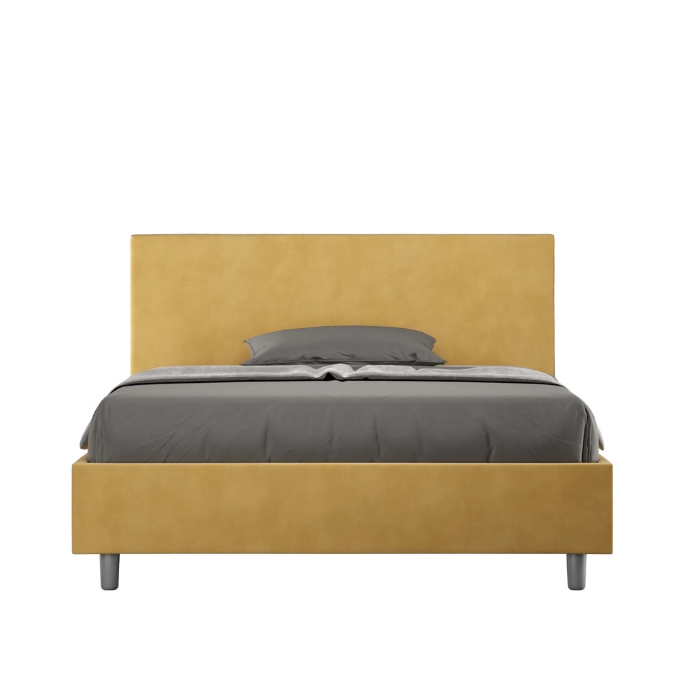 Letto Matrimoniale Extra Large 200x210 cm con Rete Adele Ocra