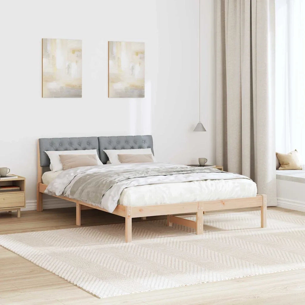 Struttura del Letto Marrone e grigio chiaro 135 x 190 cm 878619