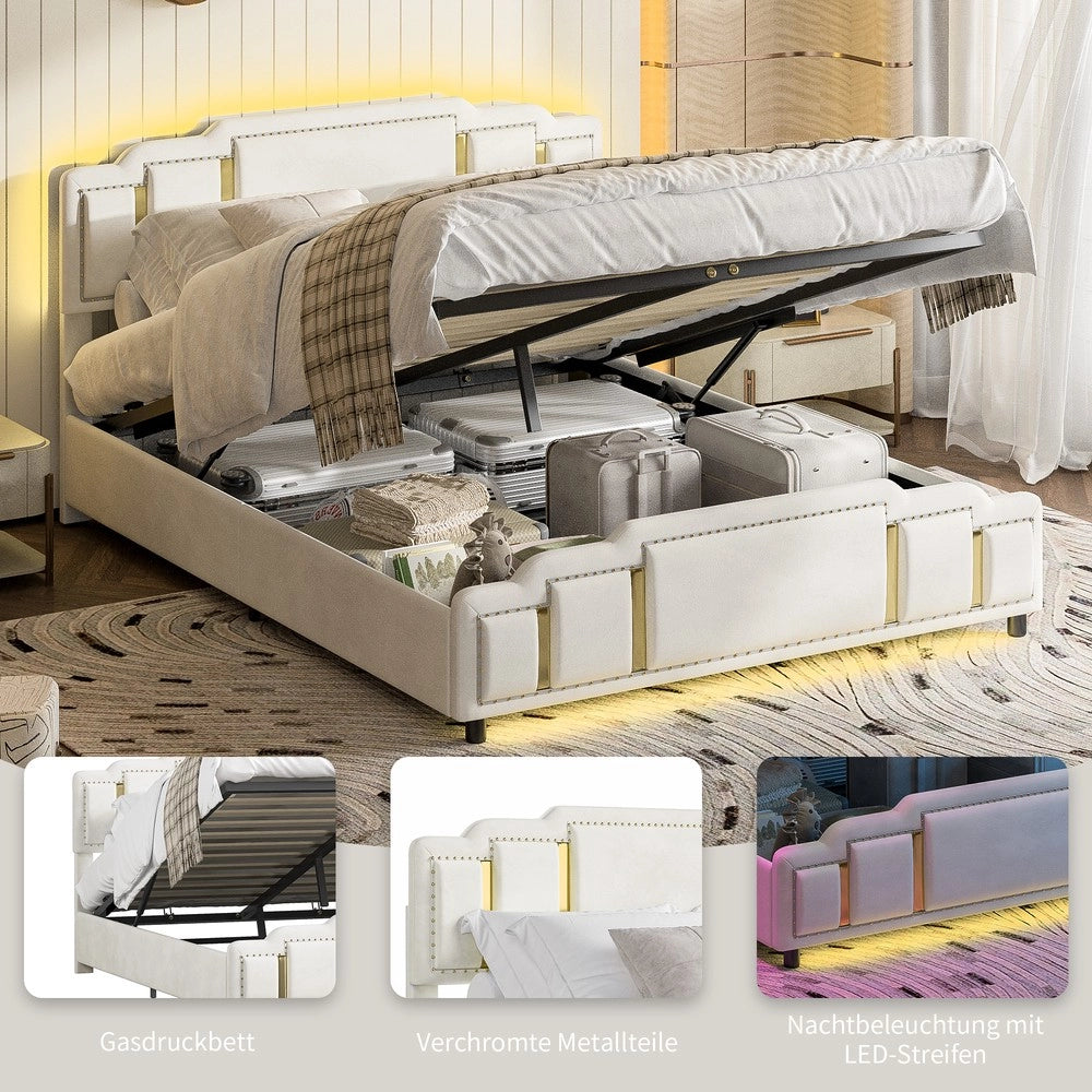 Letto contenitore ¨C Minimal ¨C beige idraulico