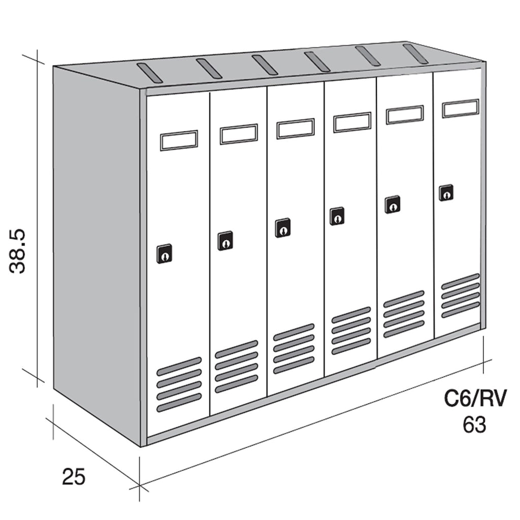 ALUBOX CUBO Cassette Postali Condominiali 6 Posti CUBO 38,5X63X25 Cm In Lamiera Zincata Cassetta Postale Condominiale Verticale Da Esterno E Interno Protetto COLORE: ARGENTO RAL 9006
