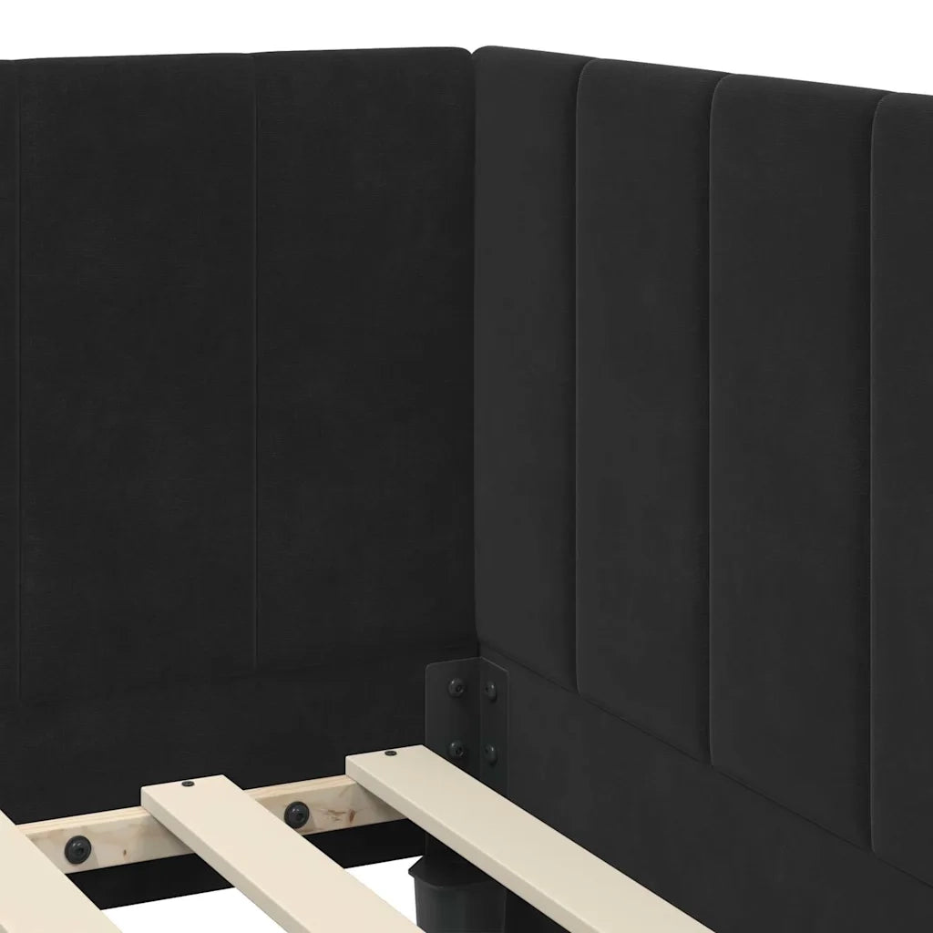 Struttura Letto Angolare con Materasso 2 pcs Nero Velluto 3393873