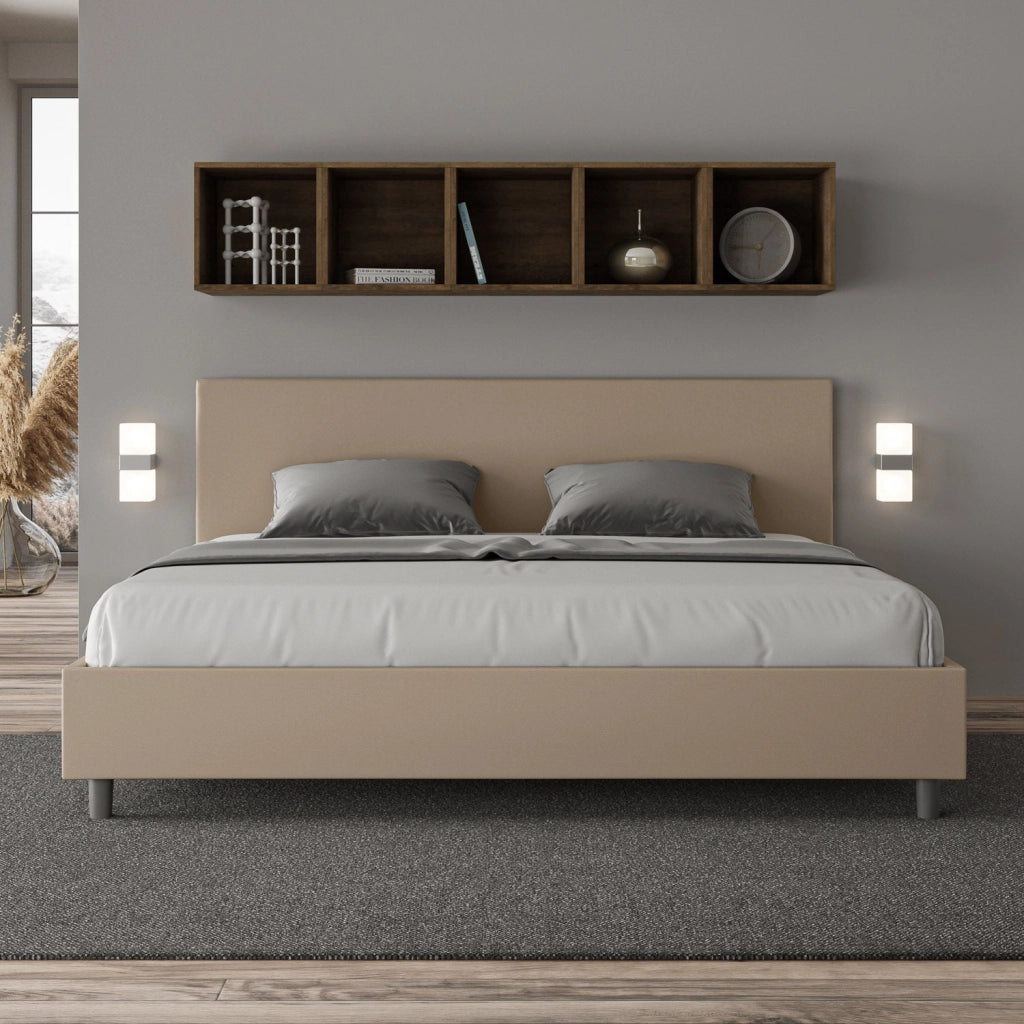 Letto Matrimoniale 160x210 cm con Rete e Contenitore Adele Tortora