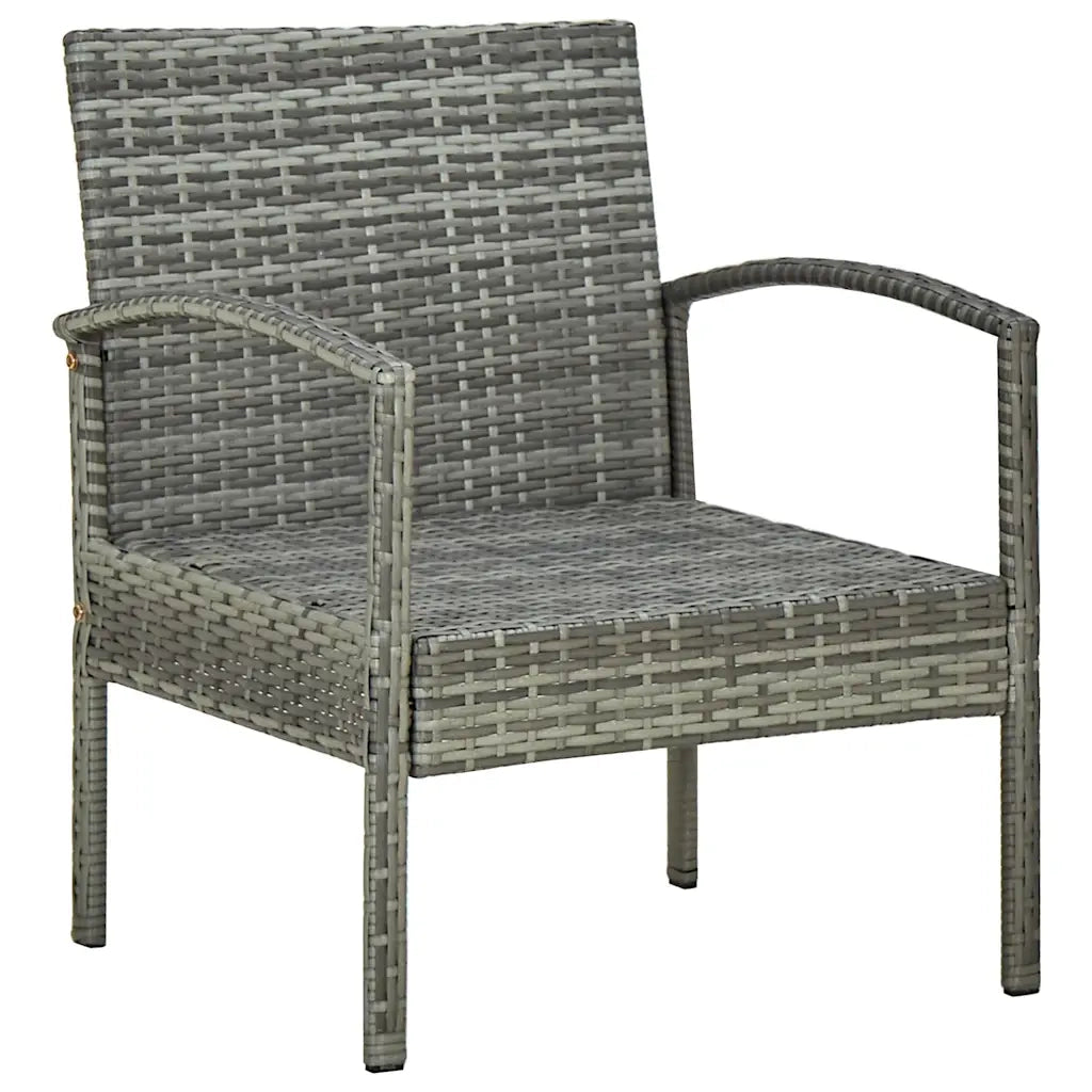 Sedia da Giardino con Cuscino in Polyrattan Grigio 45796