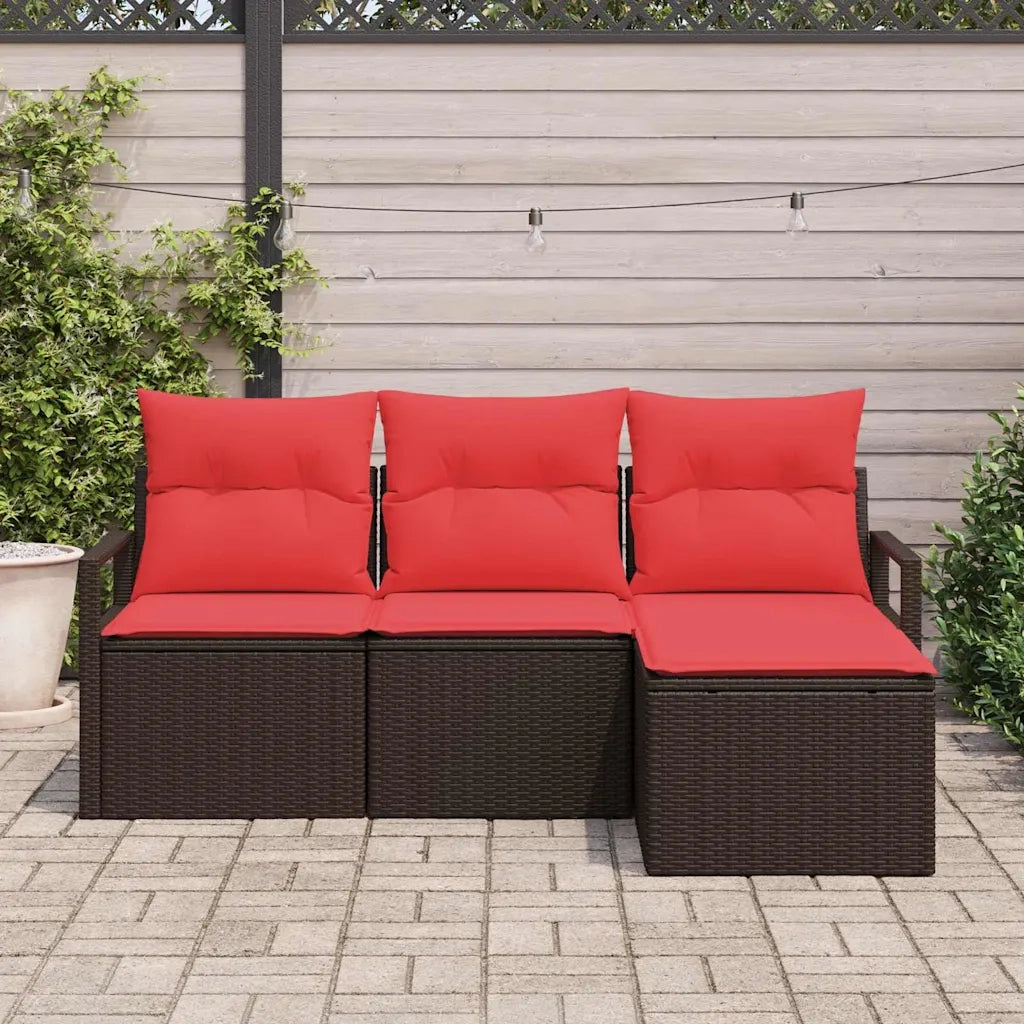 Set di divani 4 pcs Marrone polyrattan 3346334