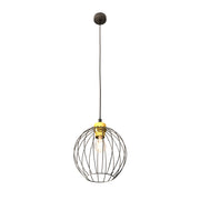 Sospensione Minimal Industrial Euryphaessa 1 Luce Nera E Oro