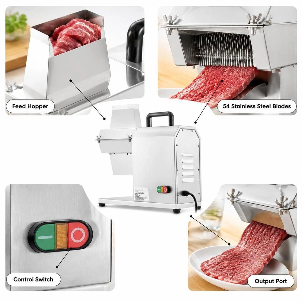 Electric Meat Tenderizer, 450W With 54 Stainless Steel Blades, Professional Meat Tenderizer Tool, 415x170x420 Mm, Automatic Pork And Beef Steak Tenderizer, Kitchen Helper