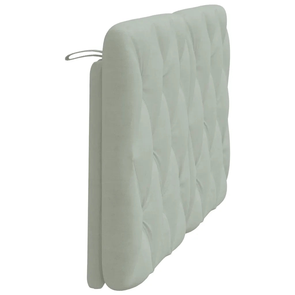 Coussin de tête de lit gris clair 120 cm velours