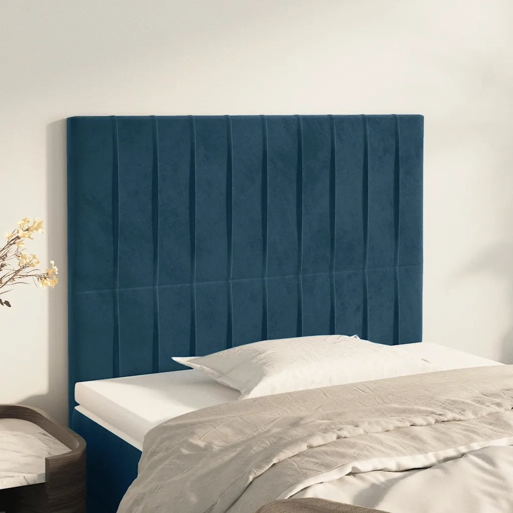 Testiera | Testata Blu Scuro 100x5x118/128 cm Velluto