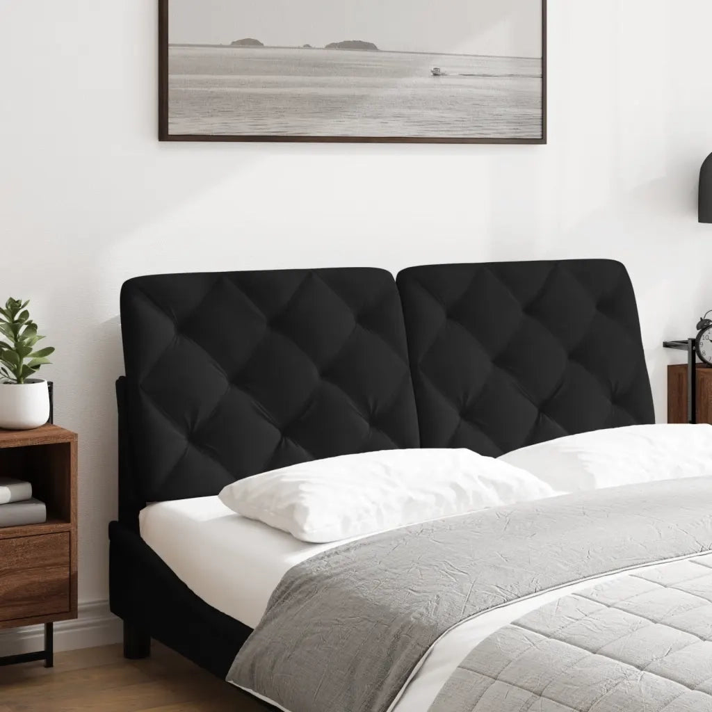 Coussin de tête de lit noir 120 cm velours