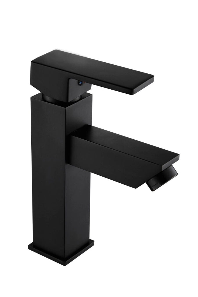 Miscelatore rubinetto lavabo bagno nero + piletta con saltarello 87207