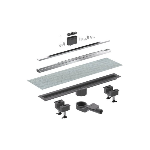 CANALETTA DOCCIA CANALISSIMA ALLUMINIO ORIZZONTALE KIT- L. 100 cm- BONOM- pezzi 1