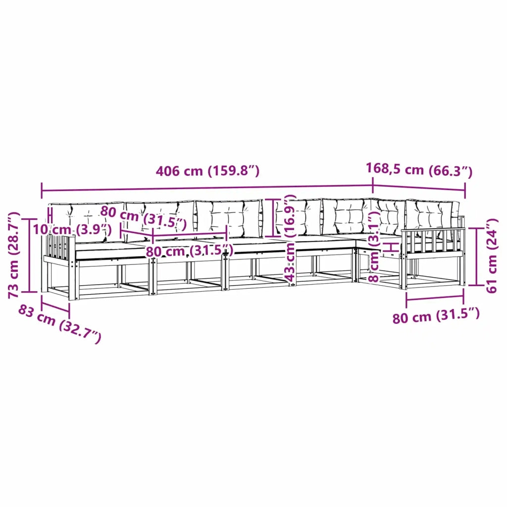 Set di divani da esterno 4 pz Bianco e Beige Poliestere 3386512