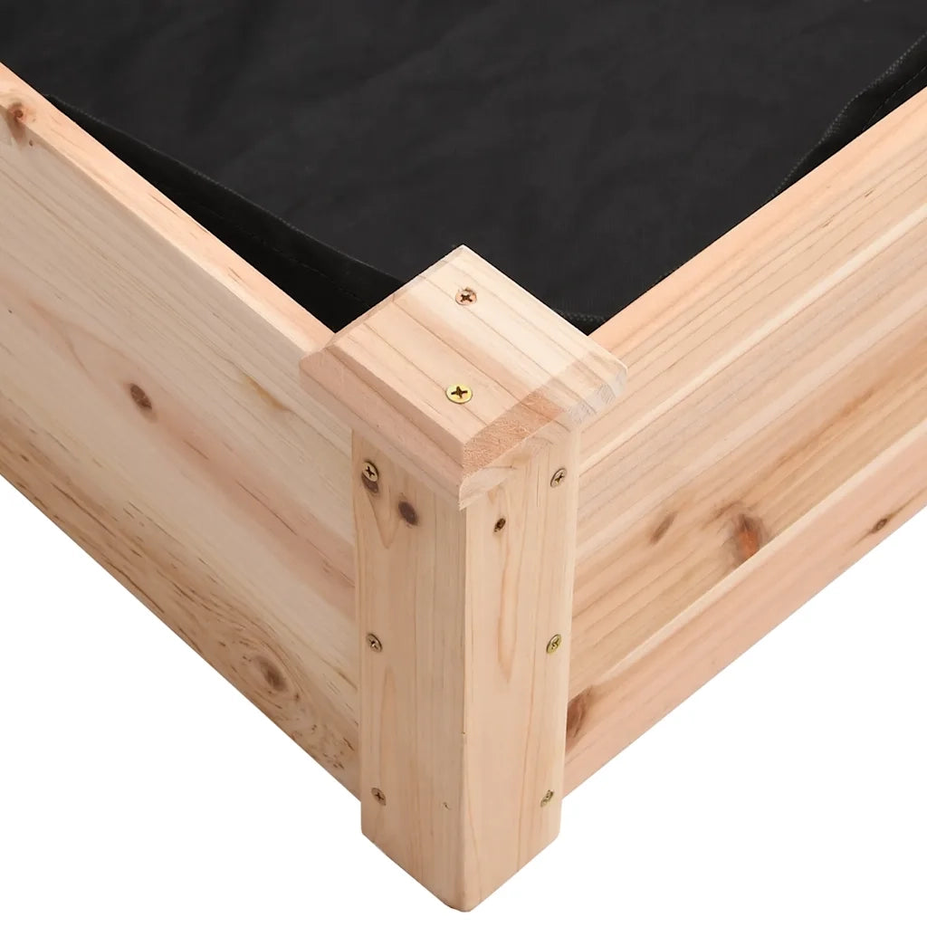 Fioriera Rialzata da Giardino-Vaso da Esterno-Fioriera Elevata Fodera 120x60x25cm Massello Abete