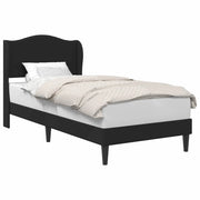 Letto singolo | Letto per adulti | Struttura del letto con testiera Nero 90 x 190 cm Similpelle