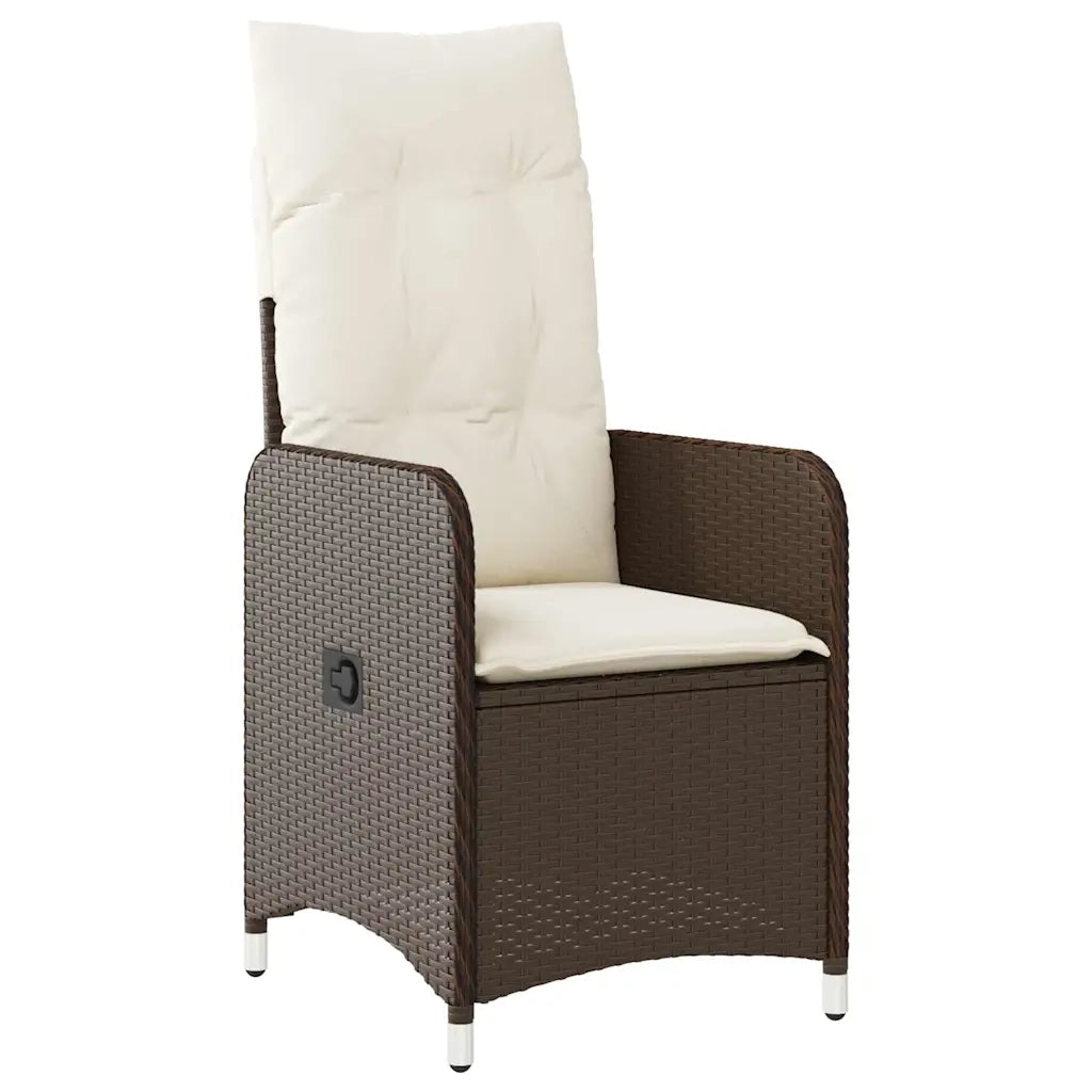 Set Bistrò da Giardino 9 pz con Cuscini in Polyrattan Marrone 3277074