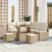 Set Divano da Giardino con cuscino 8 pcs Beige e Crema