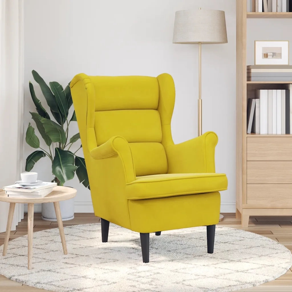 Poltrona Giallo Senape in Velluto