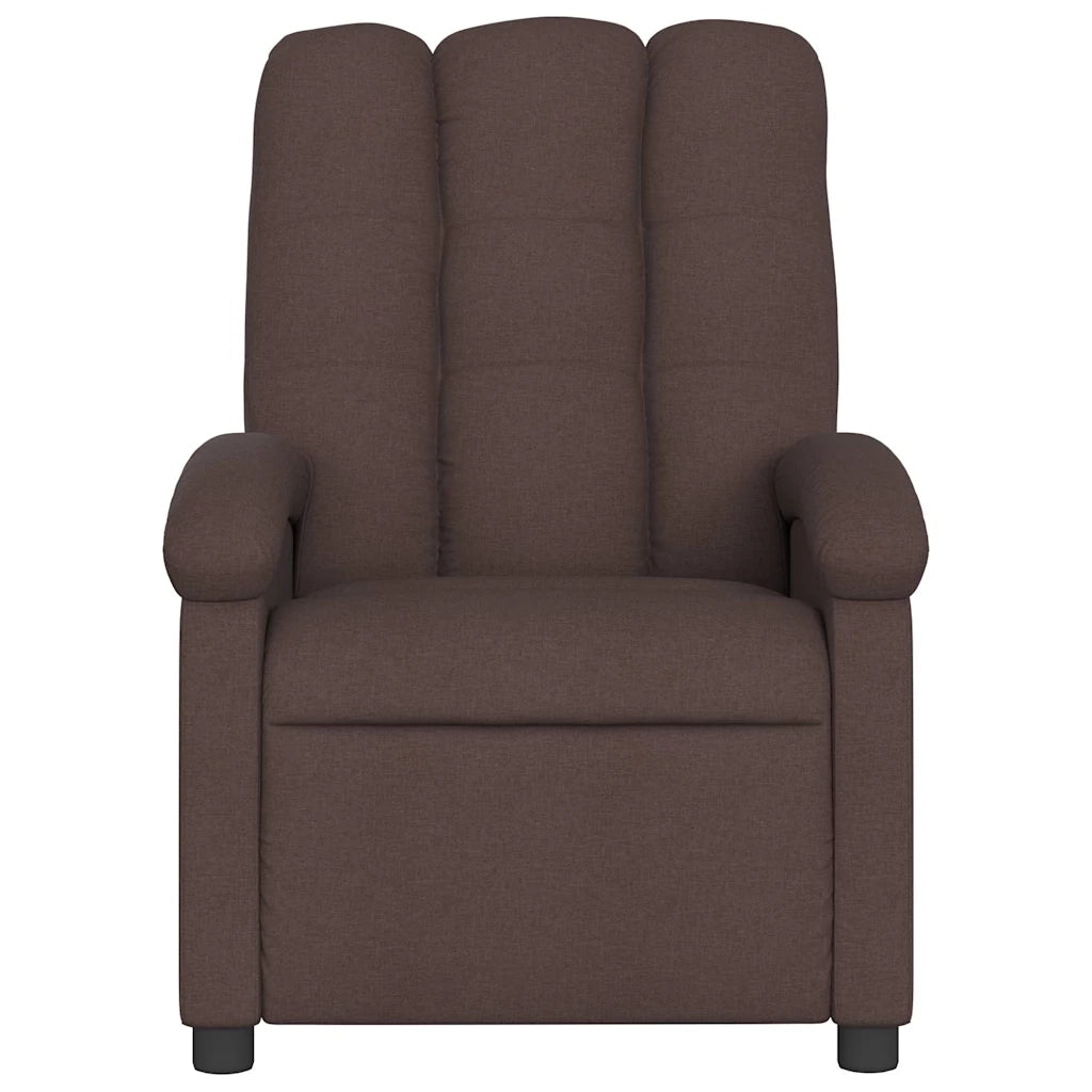 Fauteuil de massage inclinable Marron foncé Tissu